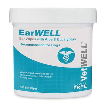 VetWELL Dog Ear Wipes for Infections and Controlling Yeast