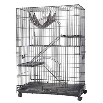 Homey Pet Black Wire Cat Cage