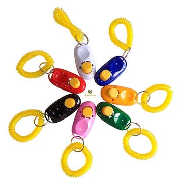 SunGrow Dog Clickers with Wrist Bands | Colorful & Humanized Design
